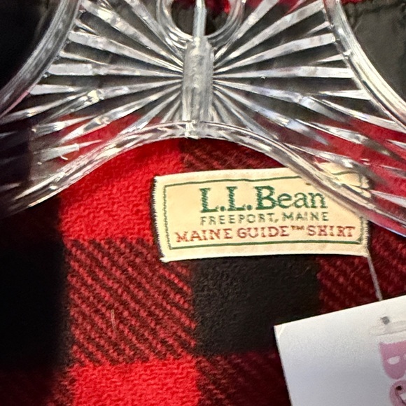 L.L Bean Red and Black Plaid Wool Button Up. - Picture 2 of 2